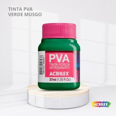 Imagem de Tinta pva fosca para artesanato com 37ml cor verde musgo - ACRILEX