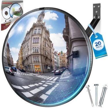 Imagem de Espelho convexo Narremcoy 20 HD acrílico com moldura de couro