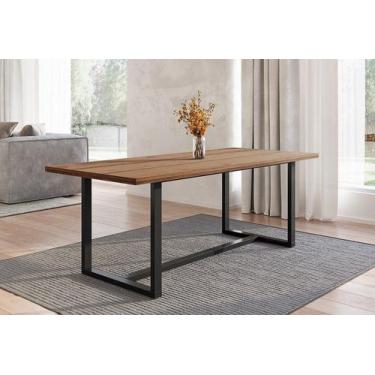 Imagem de Mesa Jantar 210x92cm Tampo Madeira Maciça Lumber CabeCasa MadeiraOrigi