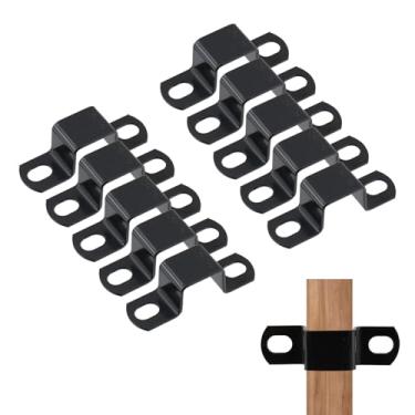 Imagem de Wealrit 10 braçadeiras de tubo quadrado braçadeira de tubo clipe de tubo 2 furos de aço inoxidável suporte de tensão de conduíte conector fivela com parafusos resistentes para fixação de tubos de