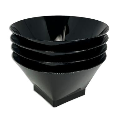 Imagem de Kit 4 Tigelas Petisqueiras Potes De Plástico Sobremesa Doces Preto