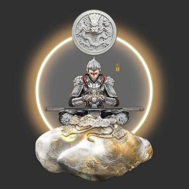 Imagem de Decoração de parede de arte decoração de parede de metal com luzes LED, decoração de escultura de arte de parede moderna grande para sala de estar, escritório, quarto, ornamentos de decoração de