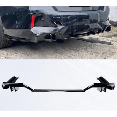 Imagem de Spoiler traseiro do carro difusor labial modificação peça compatível com 5 Series i5 2024-2025 protetor de para-choque acessórios para carro (preto brilhante)