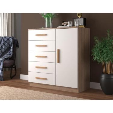 Imagem de Comoda Sapateira New Monaco 1 Porta 5 Gavetas