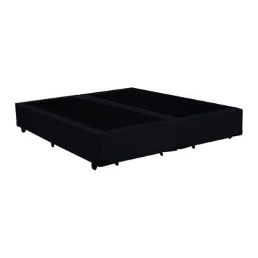 Imagem de Base Cama Box King Bipartido Preta  Suede 40x192x203 - Santo Box FR