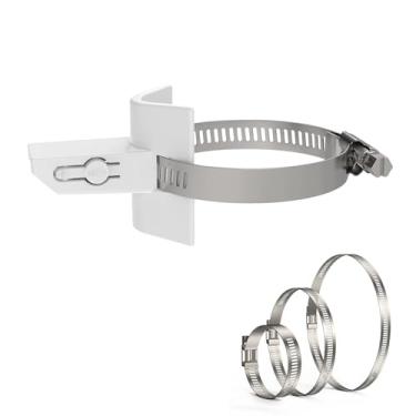 Imagem de OkeMeeo Suporte de poste externo para eufy Solocam S340 (sem suporte de broca, branco, 1 pacote)