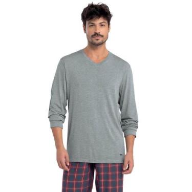 Imagem de Pijama Masculino Longo Xadrez Mash 800.44 Viscose, Cinza, G