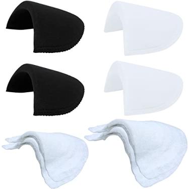 Imagem de Ombreiras 4 pares, ombreiras de algodão com esponja, reforço de ombro, almofada de espuma de costura, inserção coberta para mulheres, homens, jaqueta, blazer, terno, casaco, vestido, roupas, acessórios de costura (tamanho 4)