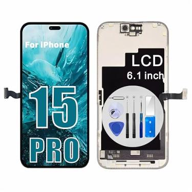 Imagem de Select US Tela de substituição para iPhone 15 Pro de 6,1 polegadas, tela LCD embutida com montagem FHD 3D Touch e digitalizador, inclui kit de ferramentas de reparo, protetor de tela, moldura à prova