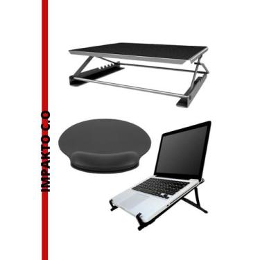 Imagem de Kit Ergonômico Apoio para pés Supote para notebook e Mouse Pad DVA LIM
