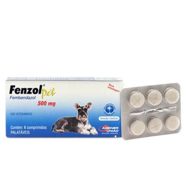 Imagem de Fenzol Pet Vermífugo para Cães 500mg Agener 6 Comprimidos