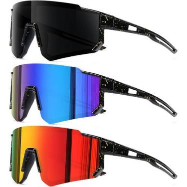 Imagem de Óculos de sol AWGSEE Baseball para crianças, pacote com 3, proteção UV