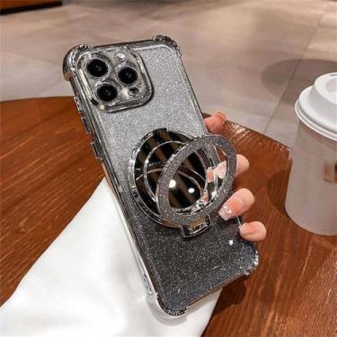 Imagem de Capa com suporte espelhado e anel com revestimento brilhante para Xiaomi Redmi Note 13 Pro 12 4G 10 11 12 13 Pro 5G 11S 14C 13 12 12C 10C 9A, S16525, para Redmi 12