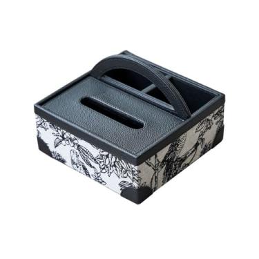 Imagem de Caixa de lenços Caixa de lenços luxo retrô com gaveta couro, mesa jantar, centro, sala estar, trabalho, decoração multifuncional