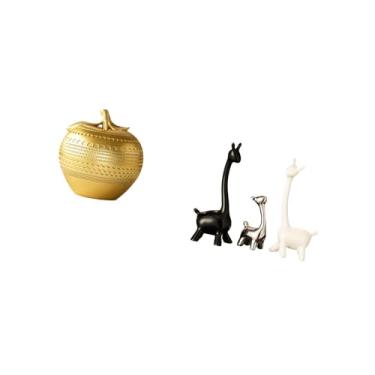 Imagem de Fenteer Escultura Moderna de Girafa de Resina, Ornamento Criativo de Frutas E Animais para Mesa, Estante, Sala de Jantar, Quarto, Decoração de Escritório
