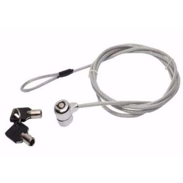 Imagem de Cadeado / Trava de Segurança para Notebook, Desktop, Servidor, Monitor, TV, com 2 Chaves e acabamento em Cabo de Aço. Me