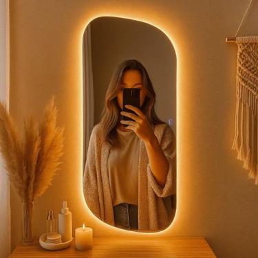 Imagem de Espelho com LED 110x50 cm Touch  Espelho Orgânico Grande de Parede Lop