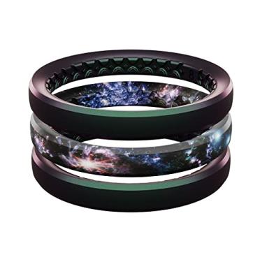 Imagem de Groove Life Anel de silicone empilhável anéis de casamento de borracha respirável para mulheres, cobertura vitalícia, design exclusivo, anel de ajuste confortável, 6, Silicone, Sem pedra preciosa