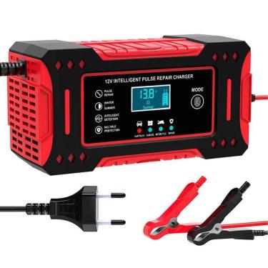 Imagem de Carregador De Bateria Automotiva [12v] Com Tela Lcd