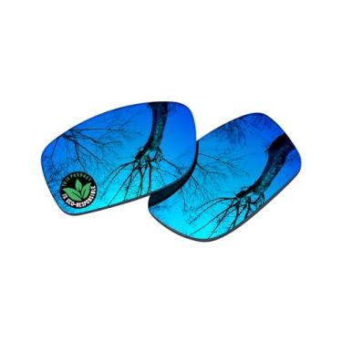 Imagem de Raydi Lentes de reposição de policarbonato para óculos de sol quadrados RayBan RB4057 - Espelhado azul gelo - Polarizado