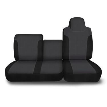 Imagem de Runfider Capa de assento frontal de ajuste personalizado para banco dividido Isuzu NPR 1995 1996 1997 1998 1999 2000 2001 2002 2003 2004 2005 40/60, tecido de malha com enchimento de espuma macia e