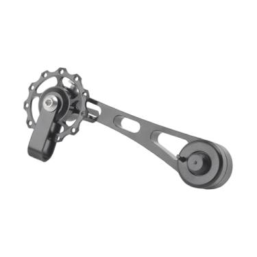 Imagem de menolana Tensor de corrente de bicicleta, conversor ajustador de corrente, para ciclismo ao ar livre, portátil em liga de alumínio para bicicletas de montanha, Preto