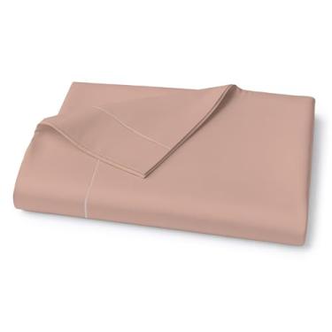 Imagem de Lane Linen Lençol de cima 100% algodão egípcio tamanho Queen (238,8 cm x 264,2 cm) - Tecido acetinado elegante, ultramacio, respirável, altamente durável - Rosa sépia