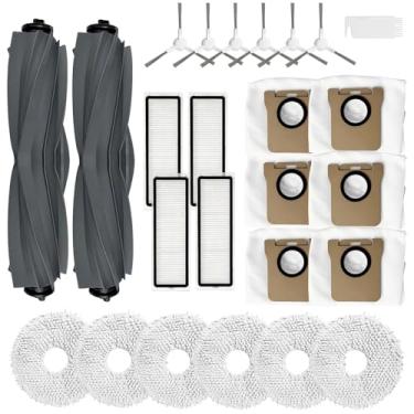 Imagem de 25 peças de reposição para aspirador de pó Dreame L10s Ultra/L10 Ultra, 2 escovas de rolo principal, 6 escovas laterais, 4 filtros Hepa, 6 esfregões, 6 sacos de vácuo, 1 ferramenta de limpeza