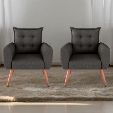 Imagem de Jogo De Poltronas Decorativas Park Linho Chumbo