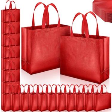 Imagem de Epakh 48 peças de saco de presente reutilizável com alça reutilizável ouro mercearia sacola de presente a granel não tecido brilhante bolsa de dama de honra para casamento, Natal, chá de bebê, festa