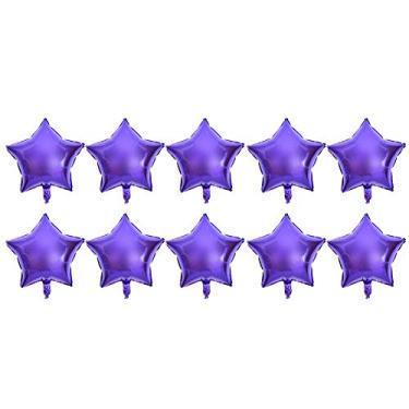 Imagem de 10 Pçs 10 cinco Estrelas Balões de Folha de Alumínio Festa de Casamento Decoração de Aniversário Prata Vermelho Azul Ouro Roxo Rosa para Decoração de Festa (Roxo)