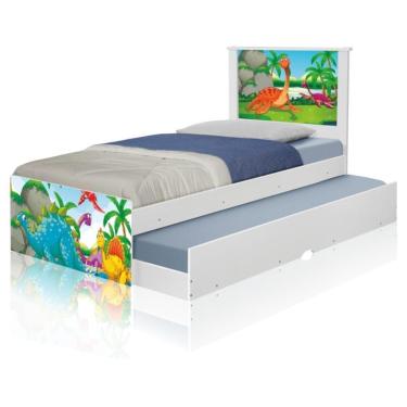 Imagem de Bicama Juvenil Adesivada Dinossauros No Lago Com Colchões