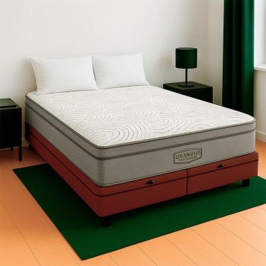 Imagem de Cama Box Baú Queen Marrom E Colchão Los Angeles Molas Vstore