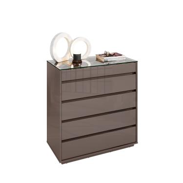 Imagem de Cômoda Organizadora Ellie 5 Gavetas Cinza Pérola C02 - D'Rossi