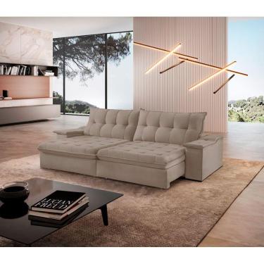 Imagem de Sofá Lua Veludo 02 Módulos 100 Cm B25cm Meu Sofá Online B002 Veludo Capuccino