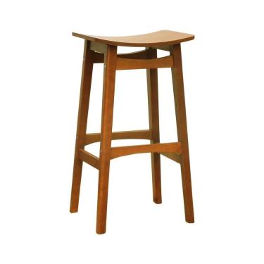 Imagem de Banco Alto Confort Madeira Maciça Assento Anatômico - Amêndoa Madeira