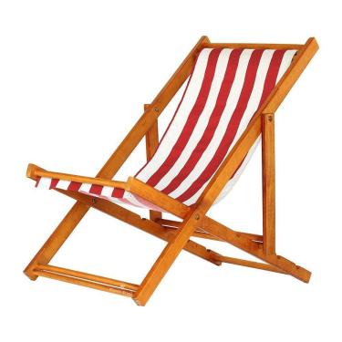 Imagem de Espreguiçadeira Preguiçosa Dobrável Mel Sb-list Vermelho-branco