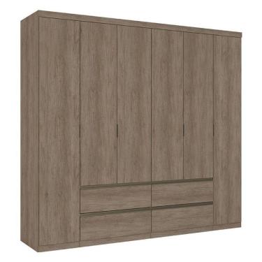 Imagem de Guarda Roupa Casal Nobre 6 Portas Rustic Acetinado - Thb