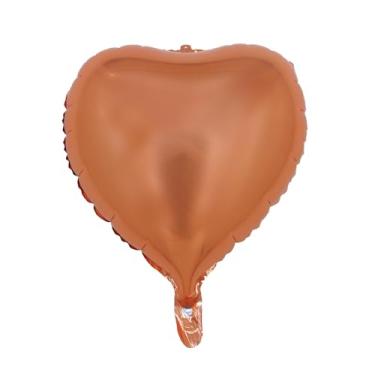 Imagem de BALAO METALIZADO CORACAO C/CANUDO ROSE GOLD 18 "