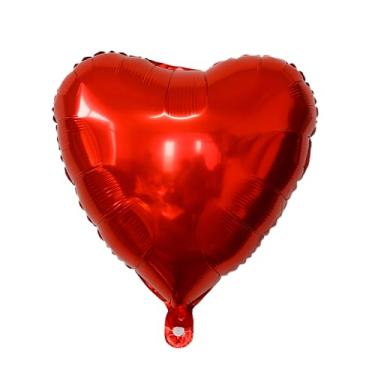 Imagem de BALAO METALIZADO CORACAO C/CANUDO VERMELHA 5" C/ 6 UNIDADES
