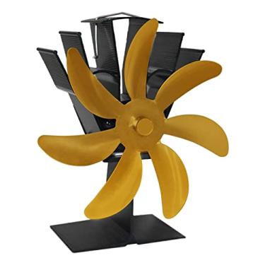 Imagem de Ioensy Ventilador de Lareira de 7 Lâminas, Fogão a Lenha, Lenha, Ventilador de Circulação de Calor, Ouro, Tamanho real