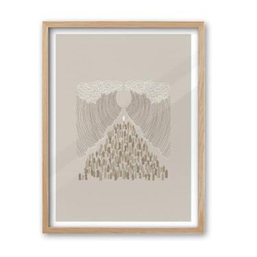 Imagem de iHery Arte de parede emoldurada de madeira de carvalho natural Moisés separando o mar vermelho, grande 40,6 x 50,8 cm, arte em tela com versículos bíblicos cristãos modernos, decoração Boho Sketches