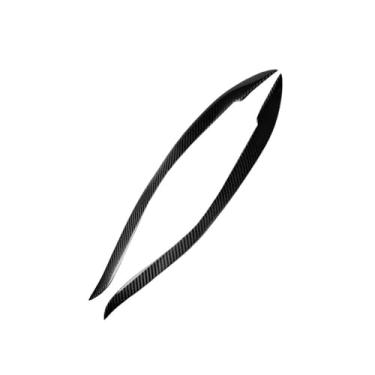 Imagem de Conjunto de 2 peças de acabamento para farol dianteiro esquerdo e direito em fibra de carbono real, cor preta, compatível com Nissan 200SX S15 1999-2002. Acessórios automotivos leves.