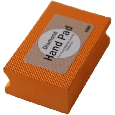 Imagem de Blocos de lixa de diamante 100 grãos almofada de polimento manual de diamante laranja galvanizado polimento bloco de lixa manual para vidro de cerâmica de pedra