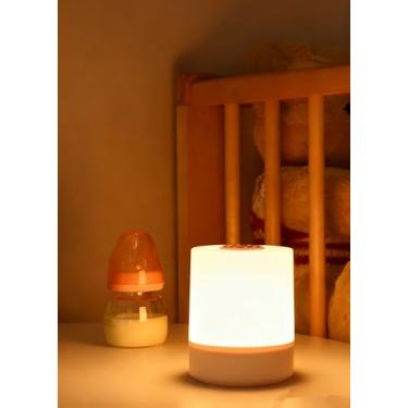 Imagem de Luz noturna portátil para bebês, luz de ovo de 3 cores para berçário, lâmpada noturna de toque LED para crianças e adultos, lâmpada noturna quente de cabeceira, cuidado suave para os olhos, branca