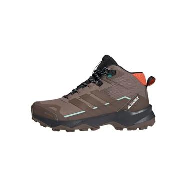 Imagem de adidas Tênis de caminhada feminino Terrex Skychaser Ax5 cano médio Gore-tex, Trace Brown/Earth Strata/Semi Impact Orange, 36