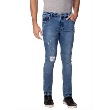 Imagem de Calça Jeans Skinny Destroyed Guess Azul Claro-Masculino