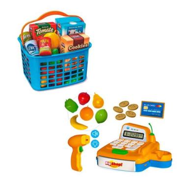 Imagem de Caixa Registradora Infantil Com Som Luz Big Shop C/ Acessórios + Feiri