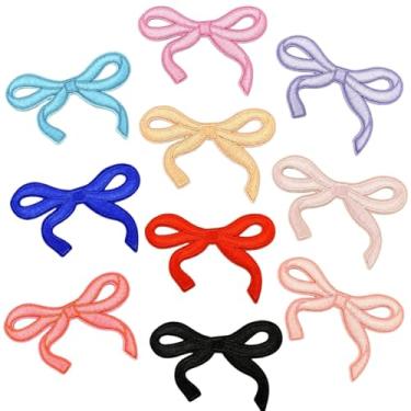 Imagem de 10 peças de remendos de ferro para roupas, mini aplique bordado de laço, lindo laço bordado costurado em patch para chapéu, roupas, sapatos, jeans, camisa, jaquetas, mochilas