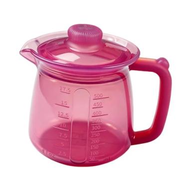 Imagem de YWJLQH Bule de silicone, jarra de água, dispensador de óleo portátil, multiuso, 500ml, cafeteira, jarra para temperos e bebidas, Vermelho Arroxeado